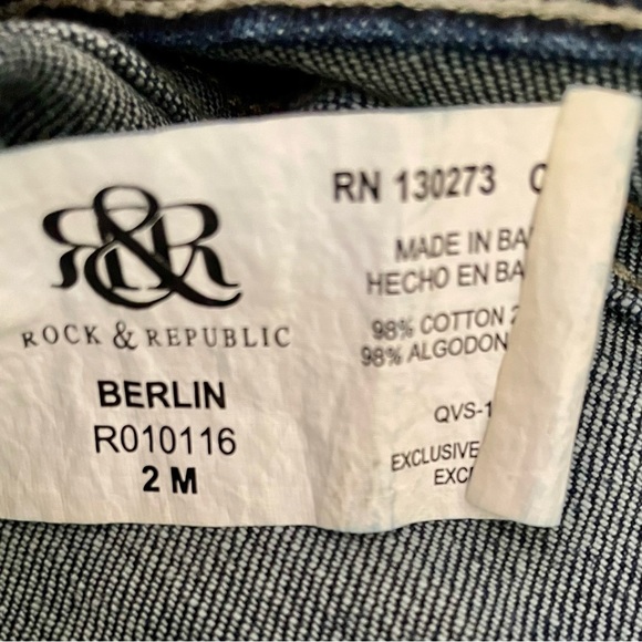 Rock & Republic Dark Wash Denim “Berlin”Jeans, size 2 - Picture 8 of 8